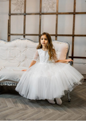 Beaded Ivory Lace Tulle Fairy Flower Girl Dress Beaded Ivory Lace Tulle Fairy Flower Girl Dress
